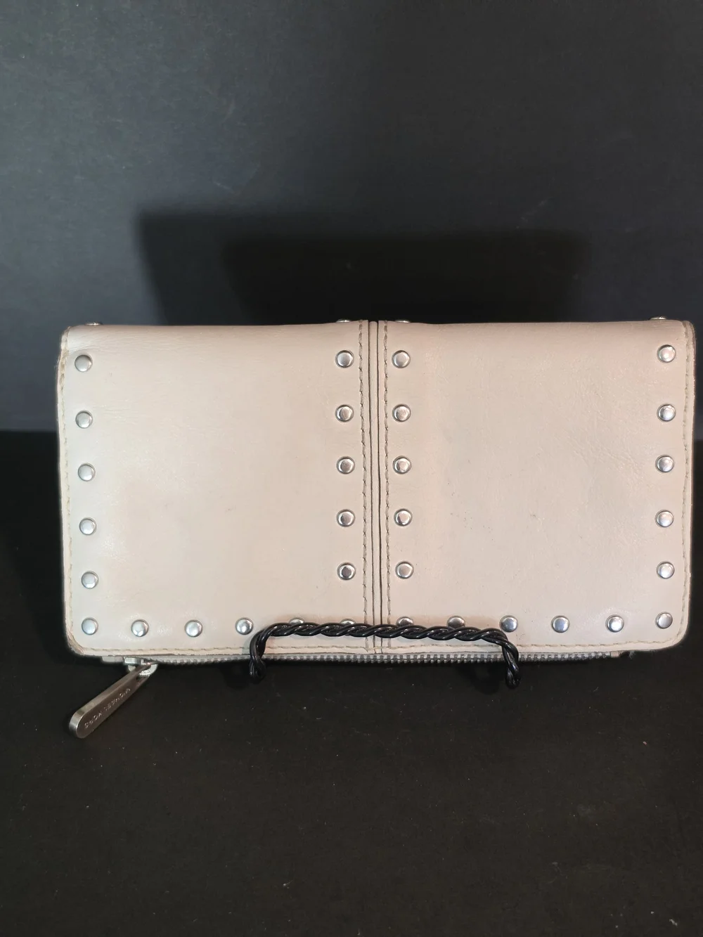 Michael Kors Cream Studded Leather Wallet Clutch